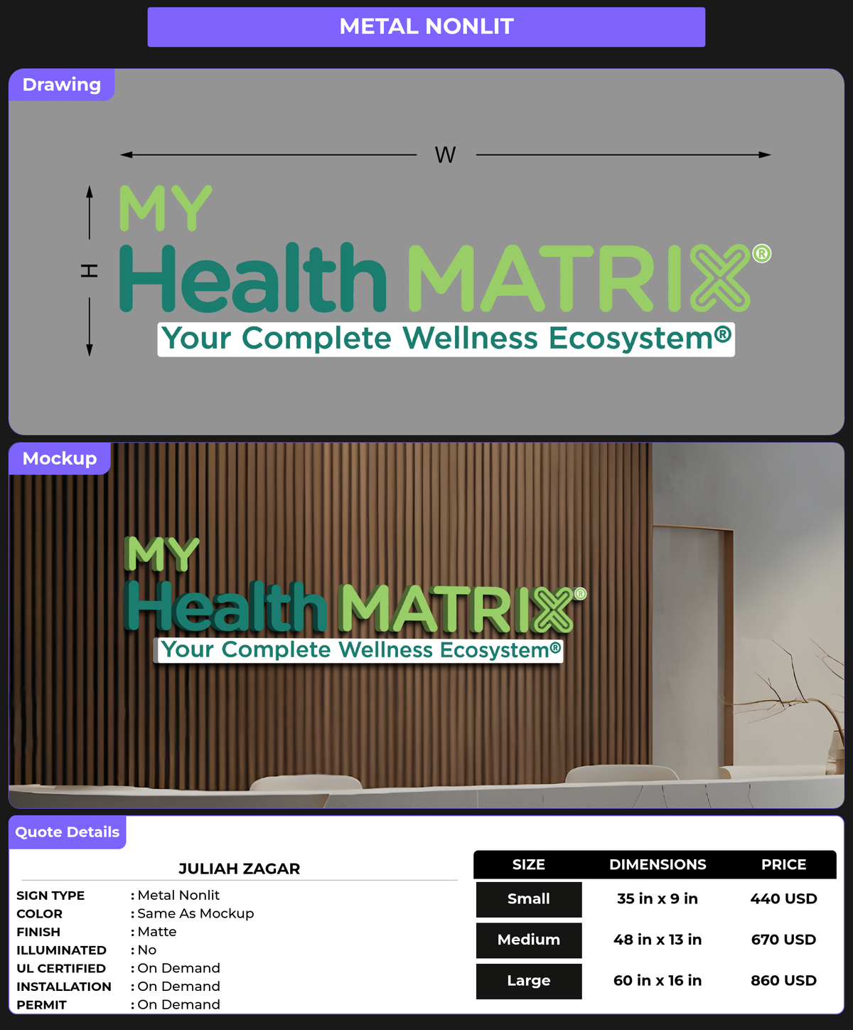 CUSTOM MOCKUP SIGN FOR Juliah Zagar