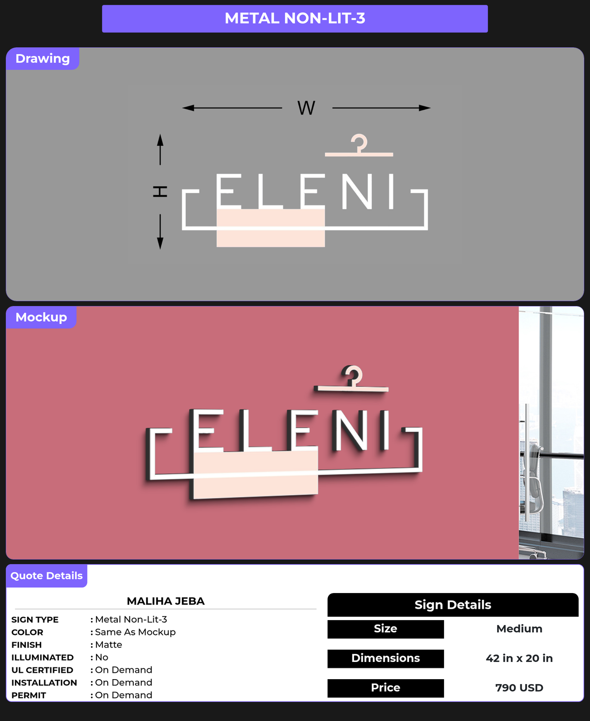 CUSTOM MOCKUP SIGN FOR Maliha Jeba