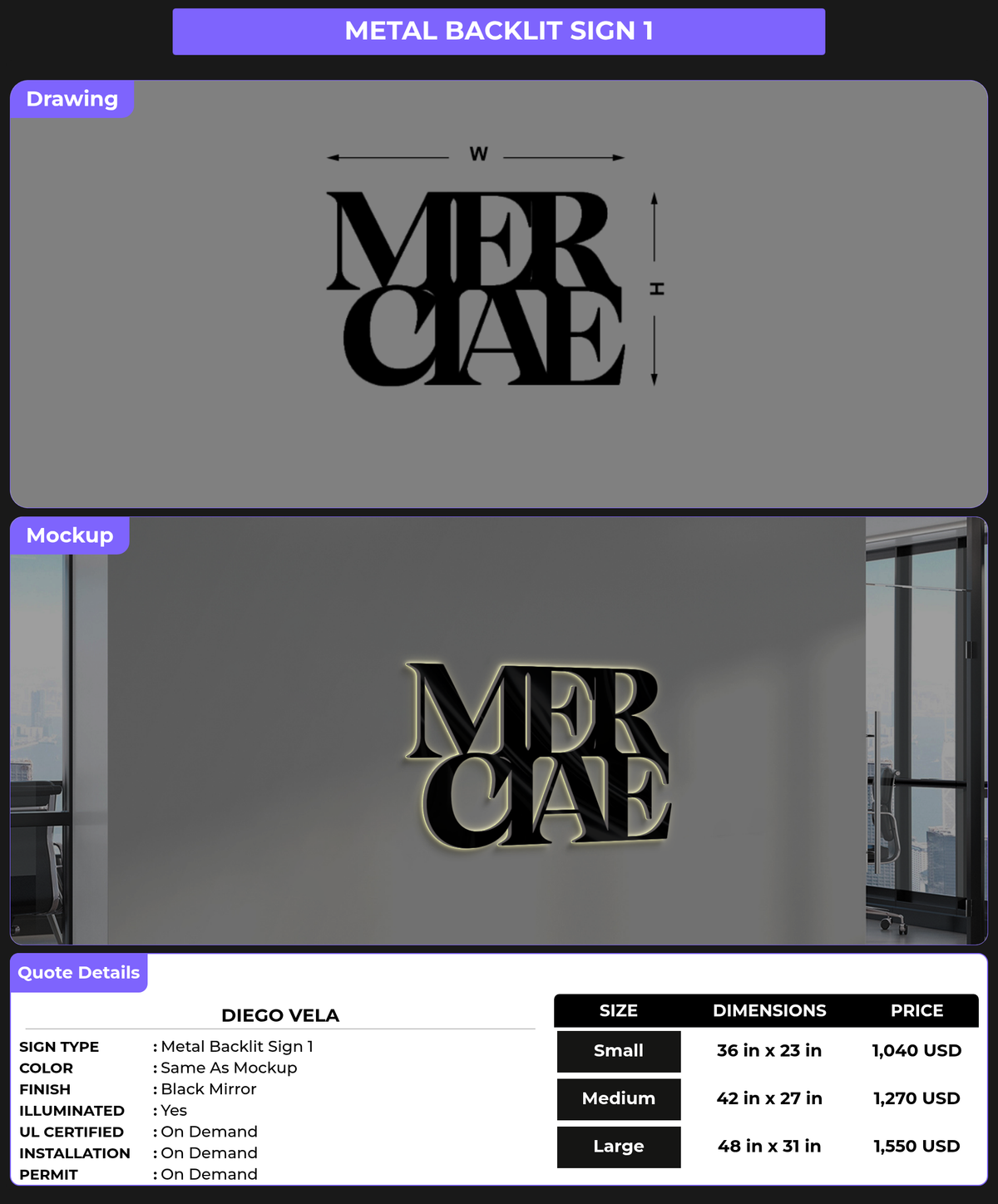 CUSTOM MOCKUP SIGN FOR Diego Vela