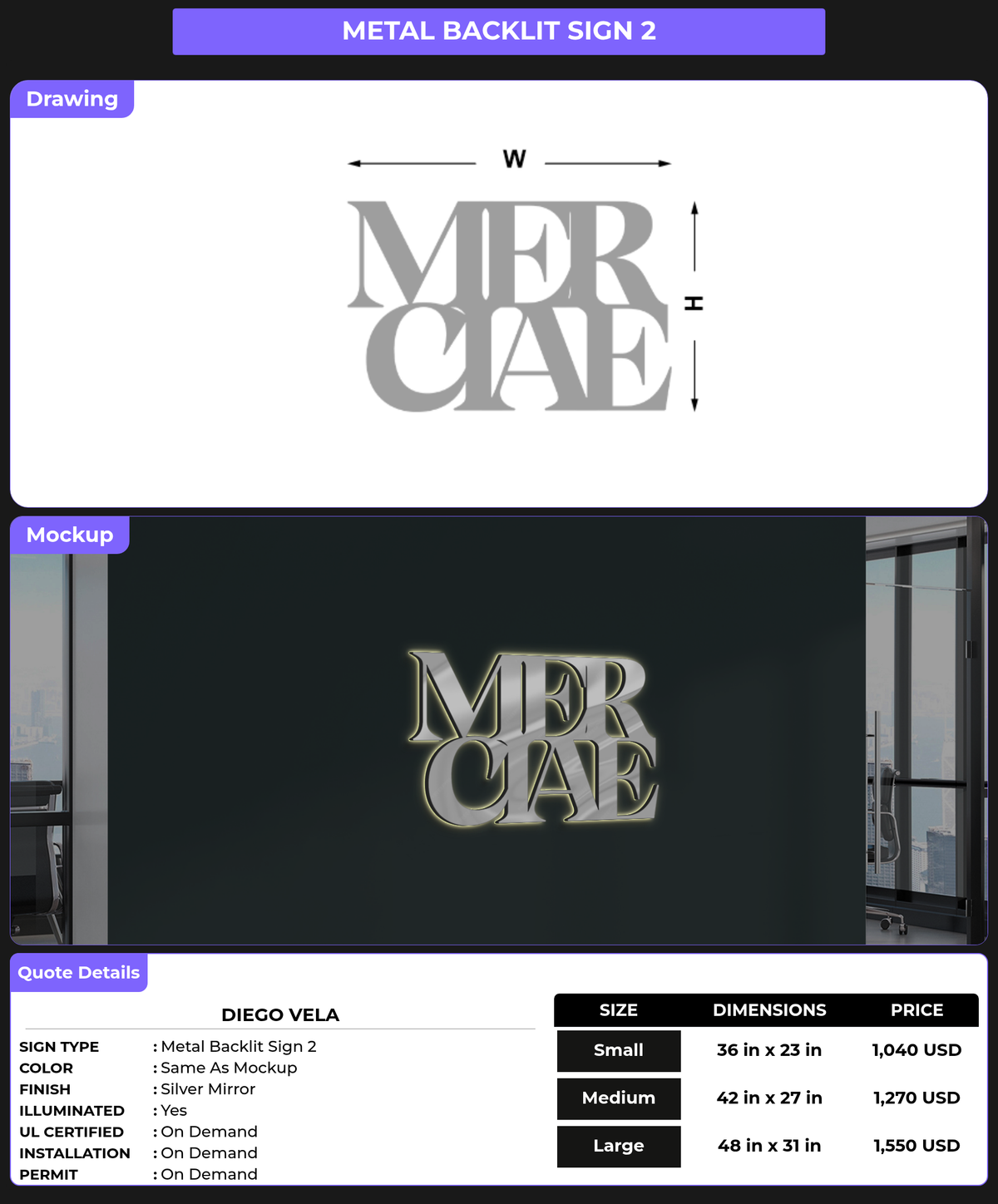 CUSTOM MOCKUP SIGN FOR Diego Vela