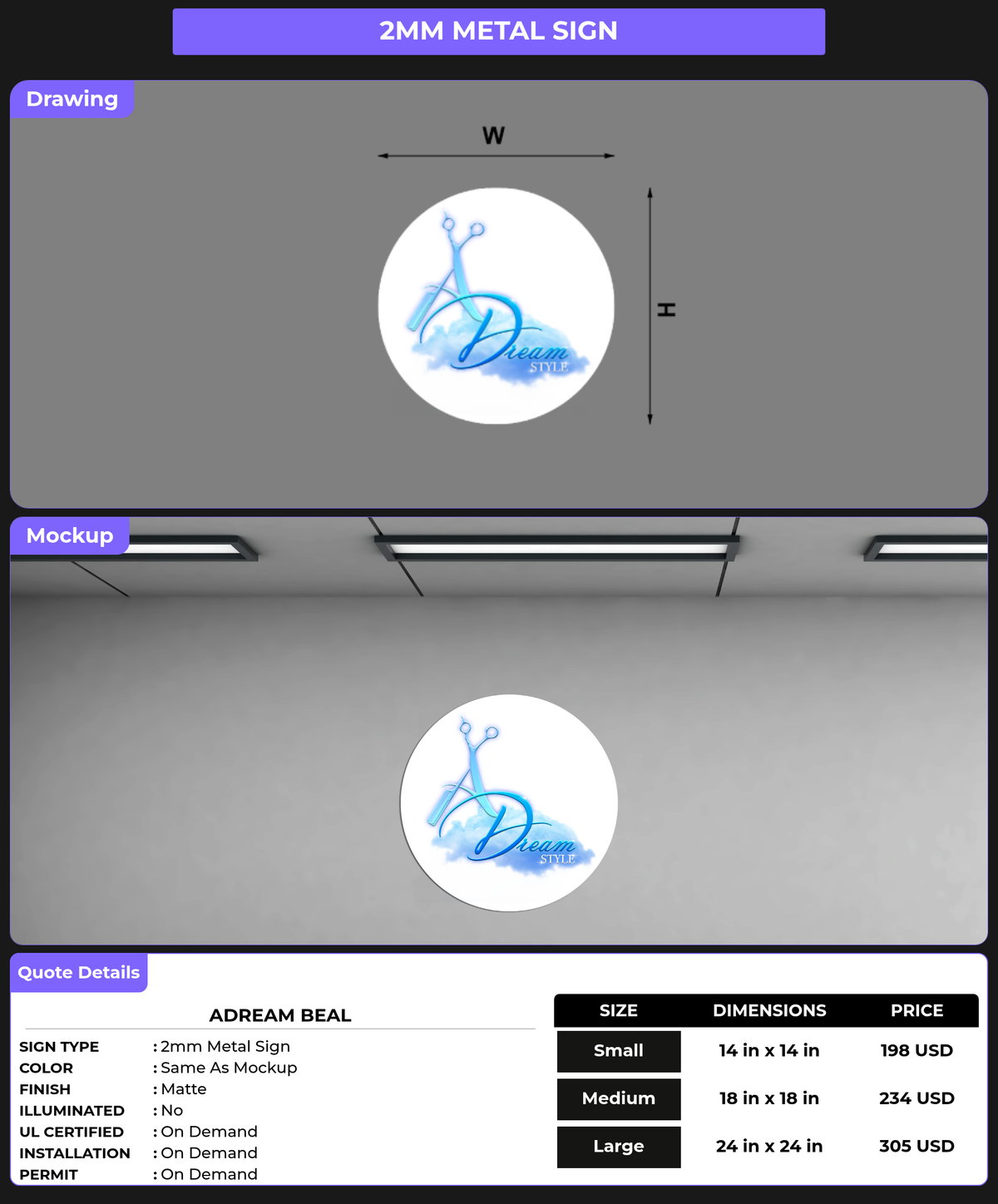 CUSTOM MOCKUP SIGN FOR Adream Beal