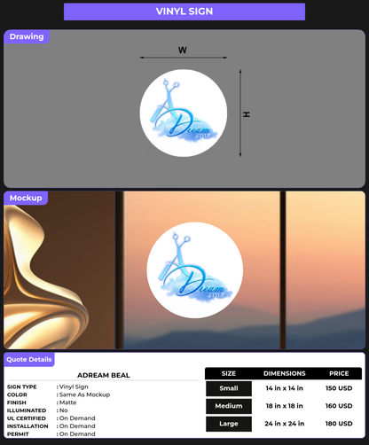 CUSTOM MOCKUP SIGN FOR Adream Beal