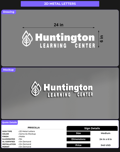 CUSTOM MOCKUP SIGN FOR Priscilla