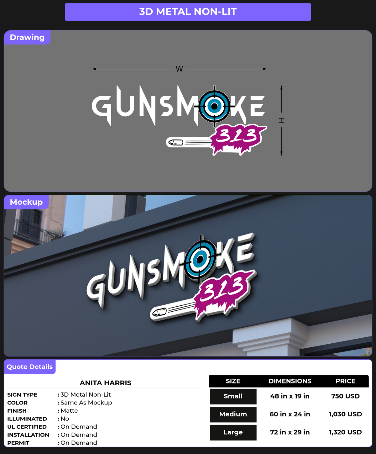 CUSTOM MOCKUP SIGN FOR Anita Harris