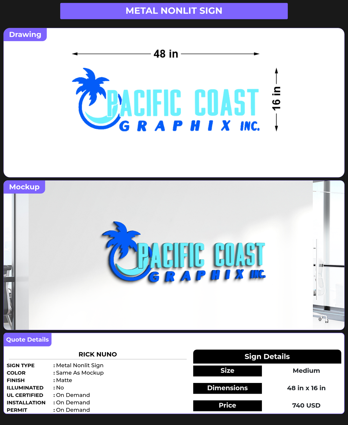 CUSTOM MOCKUP SIGN FOR Rick Nuno