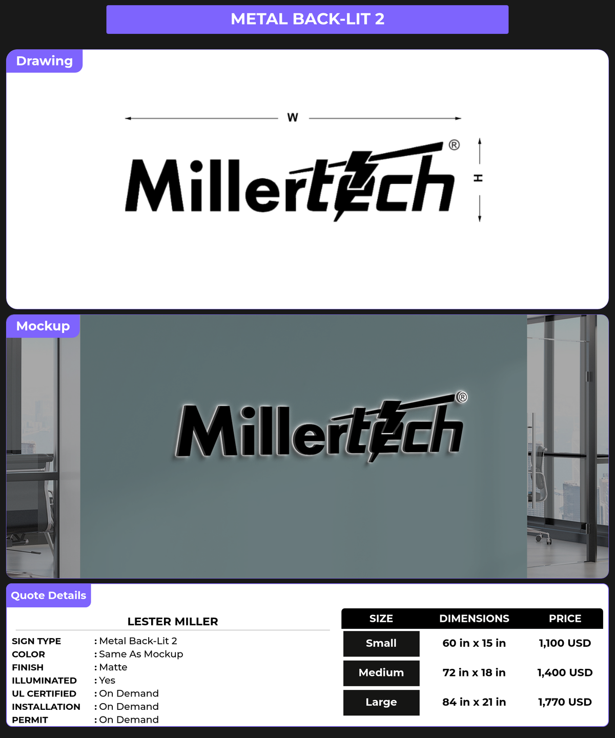 CUSTOM MOCKUP SIGN FOR Lester Miller