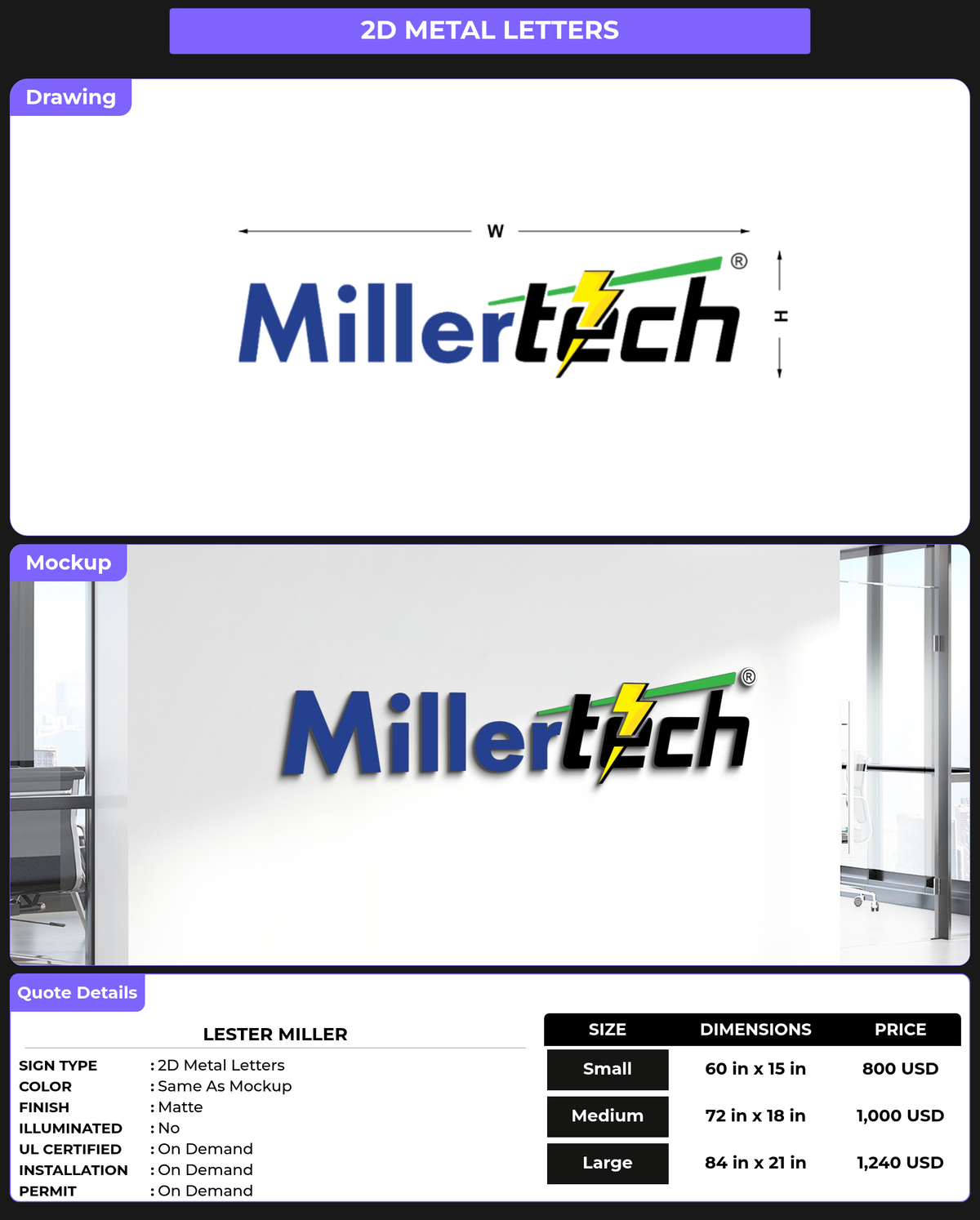CUSTOM MOCKUP SIGN FOR Lester Miller