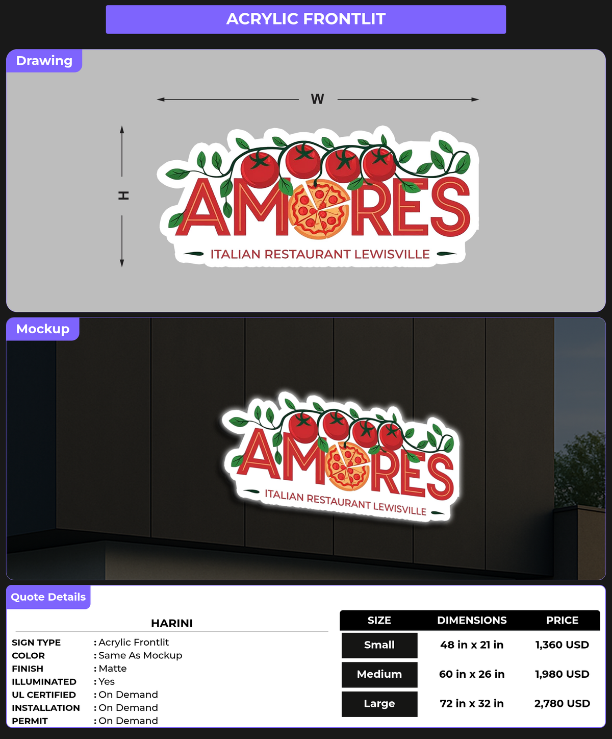 CUSTOM MOCKUP SIGN FOR Harini