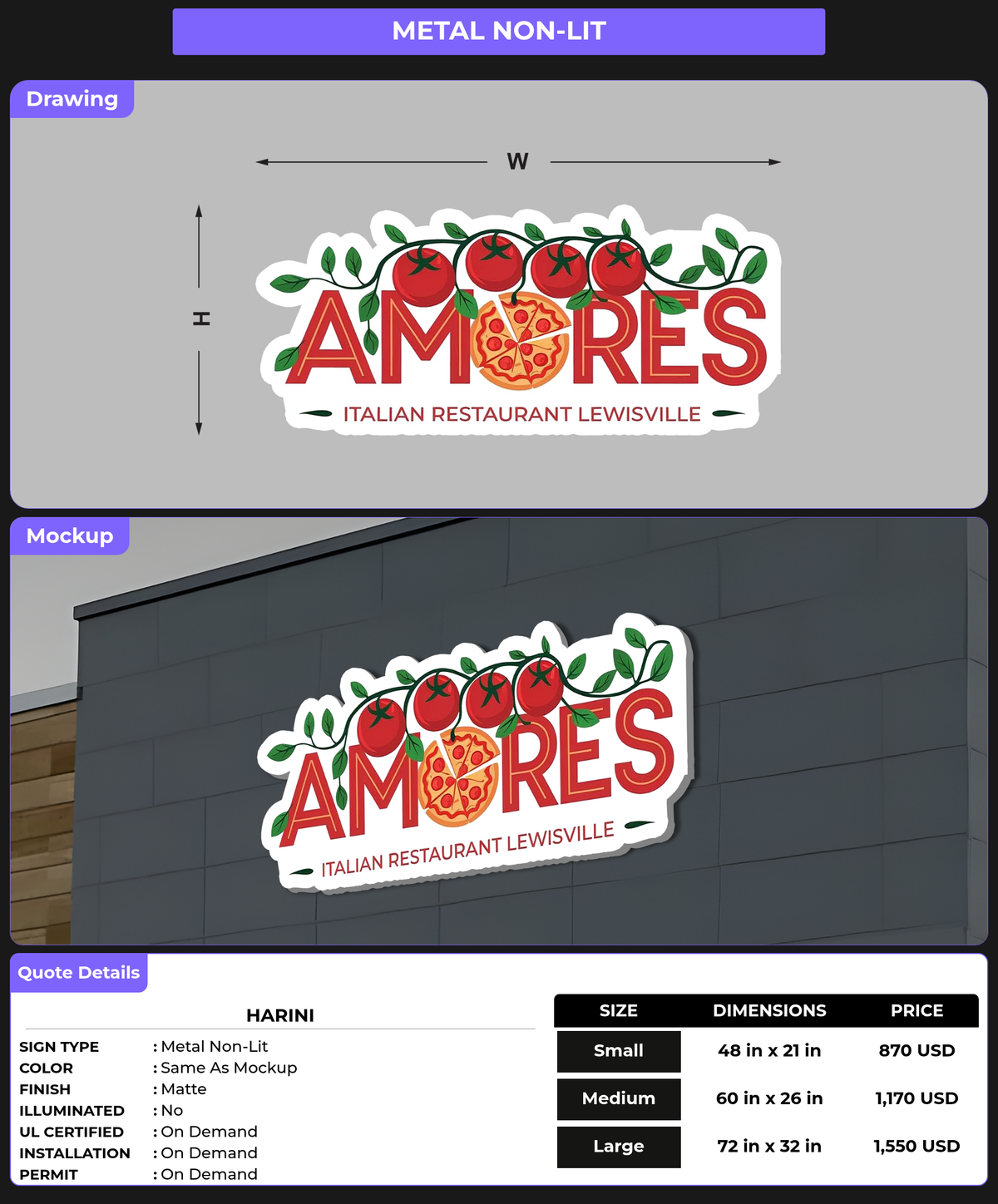 CUSTOM MOCKUP SIGN FOR Harini