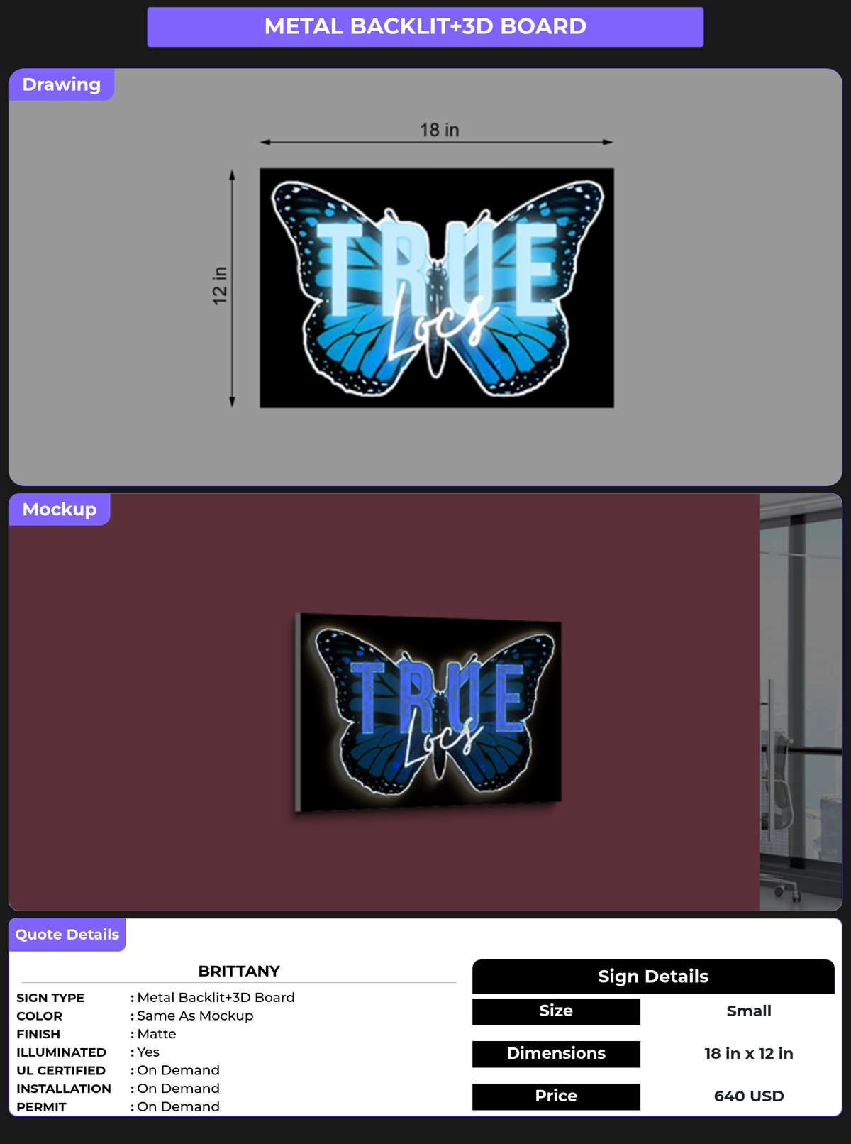 CUSTOM MOCKUP SIGN FOR Brittany
