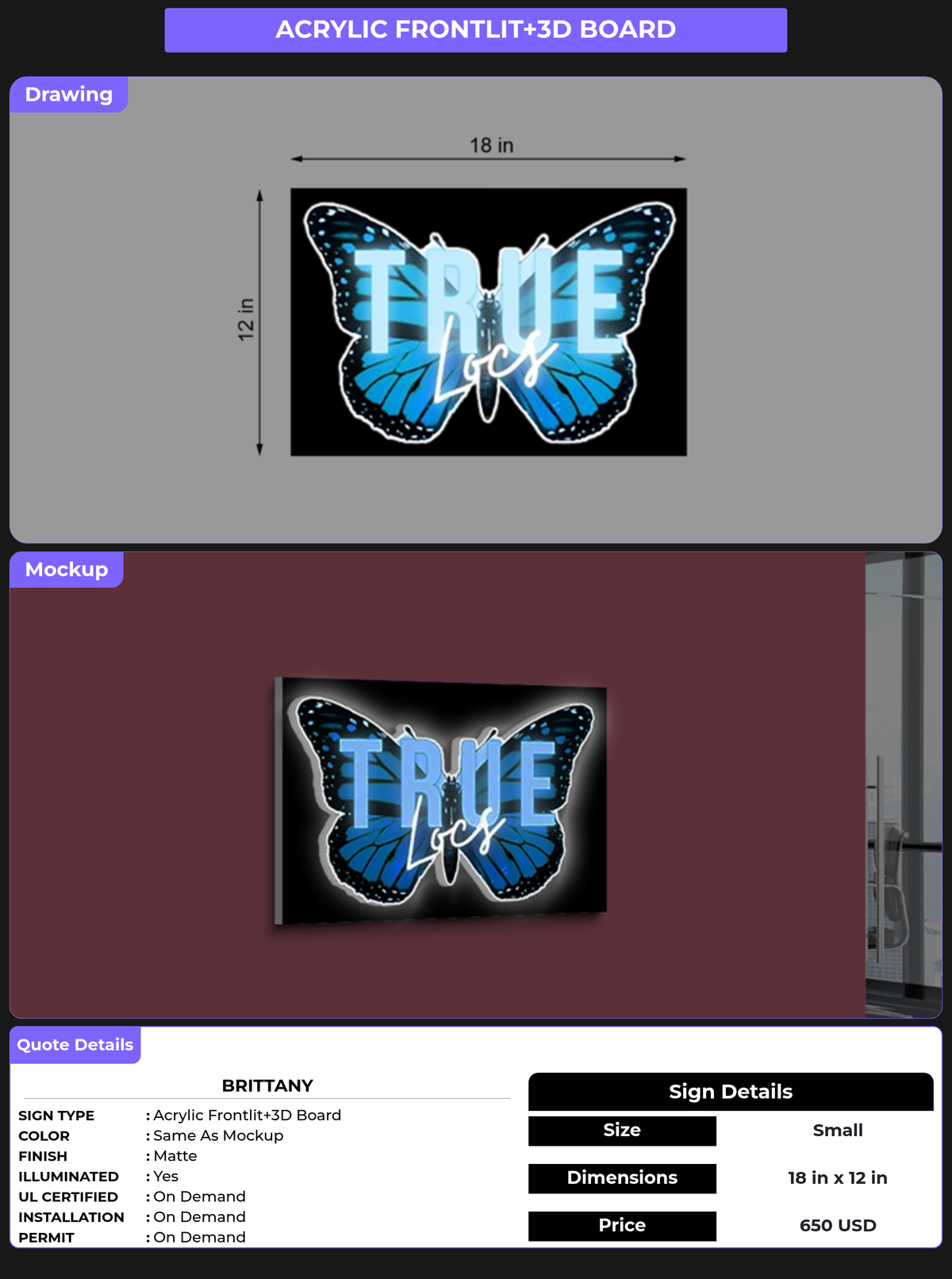CUSTOM MOCKUP SIGN FOR Brittany