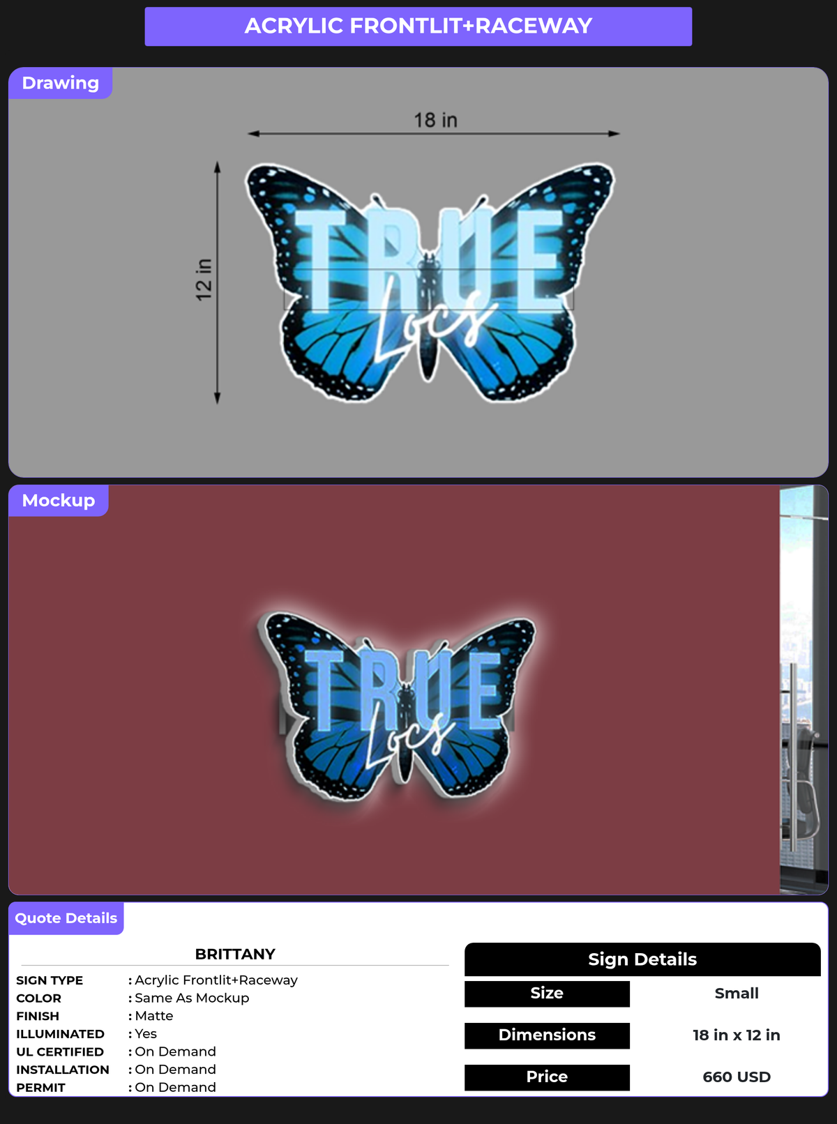 CUSTOM MOCKUP SIGN FOR Brittany