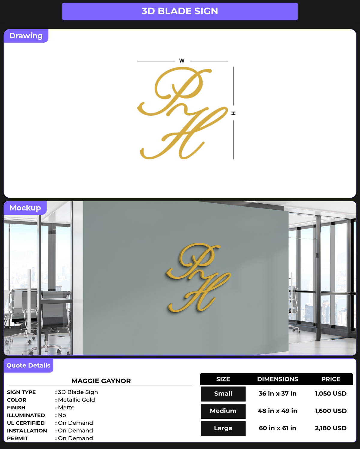 CUSTOM MOCKUP SIGN FOR Maggie Gaynor