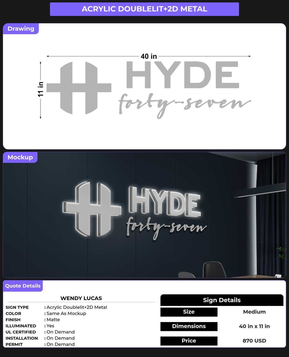 CUSTOM MOCKUP SIGN FOR Wendy Lucas