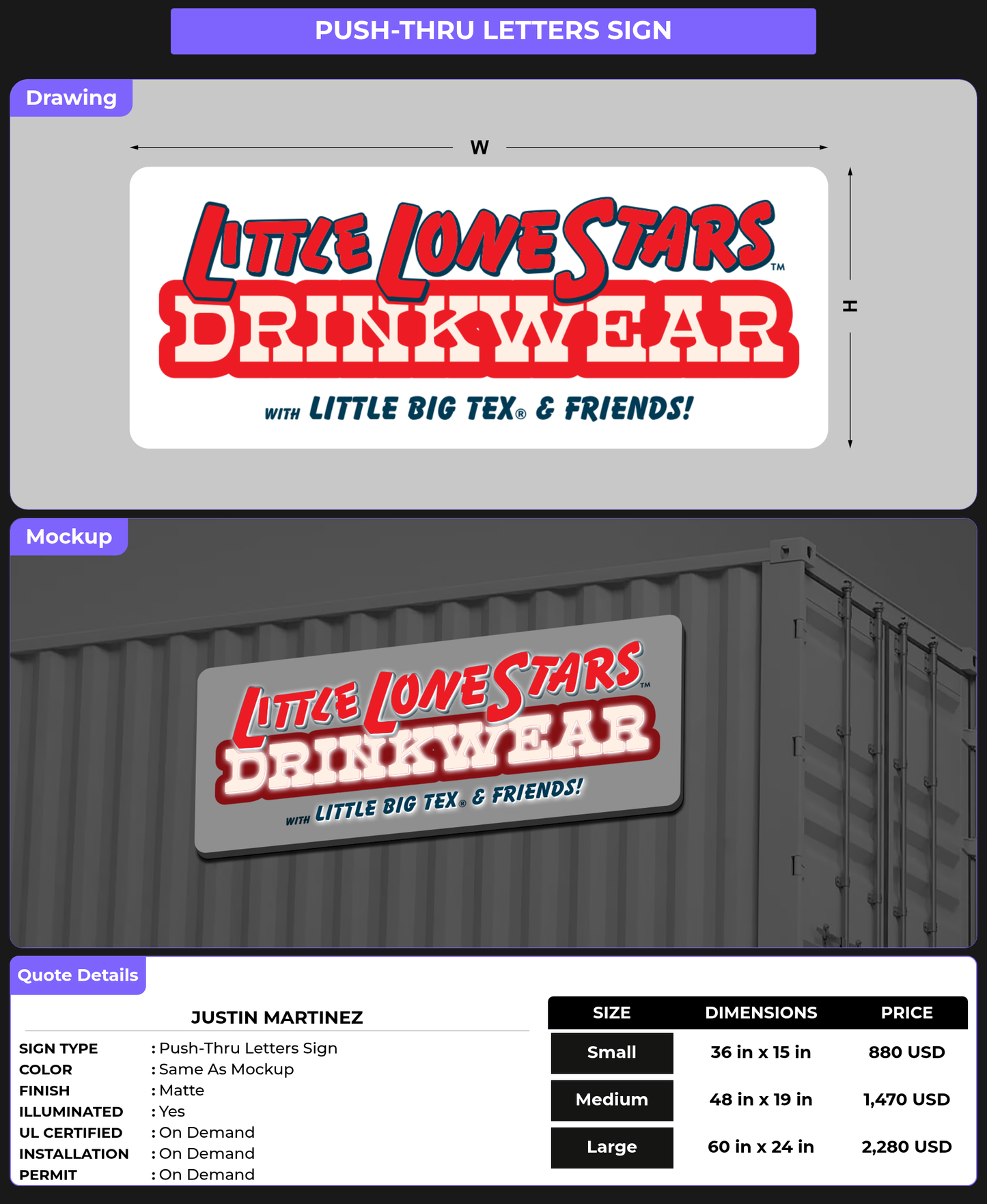 CUSTOM MOCKUP SIGN FOR Justin Martinez