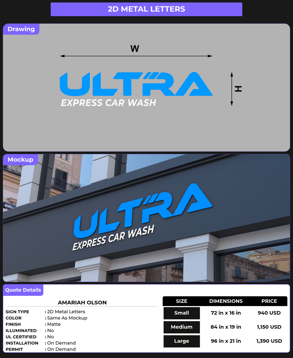 CUSTOM MOCKUP SIGN FOR Amariah Olson