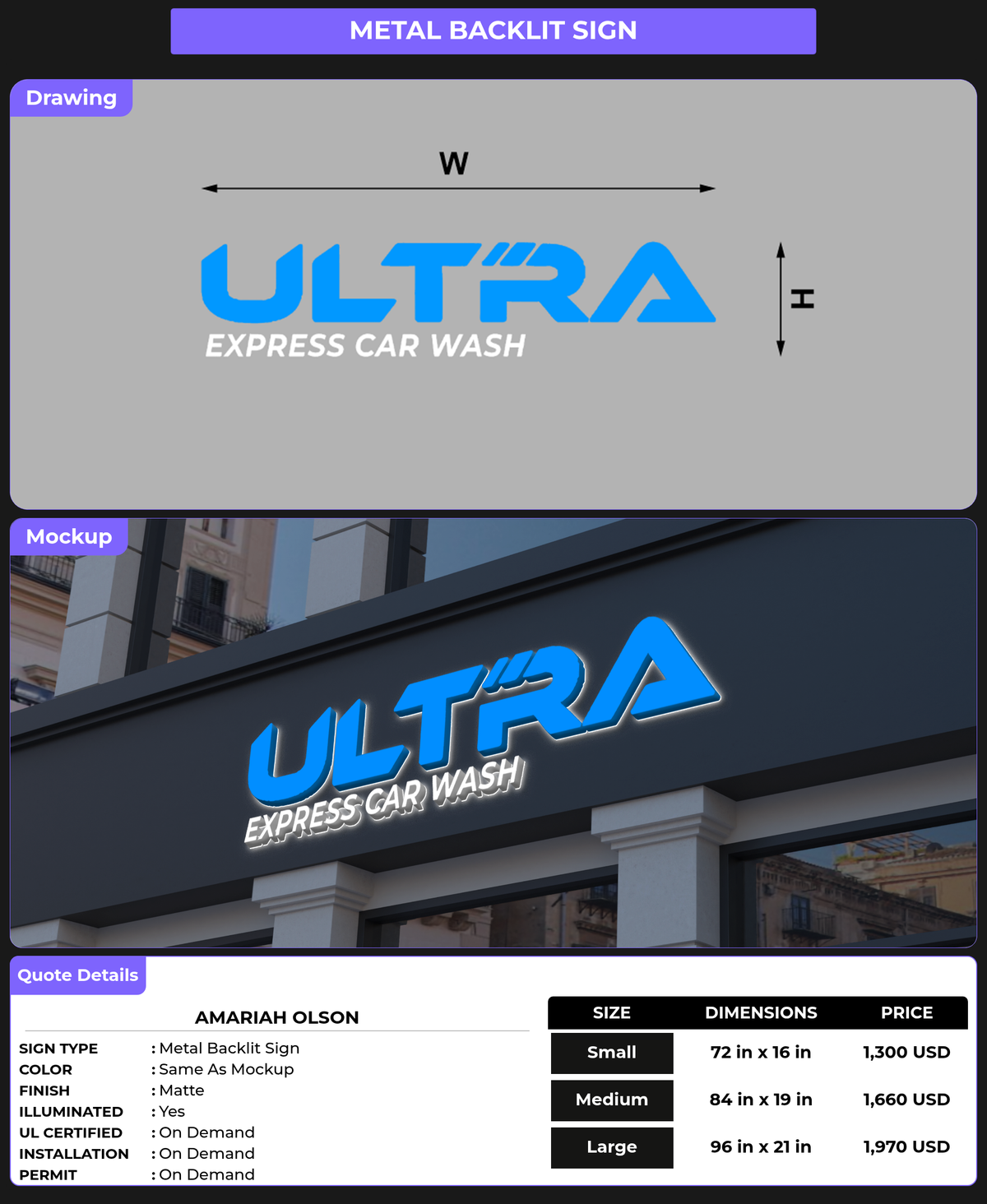 CUSTOM MOCKUP SIGN FOR Amariah Olson