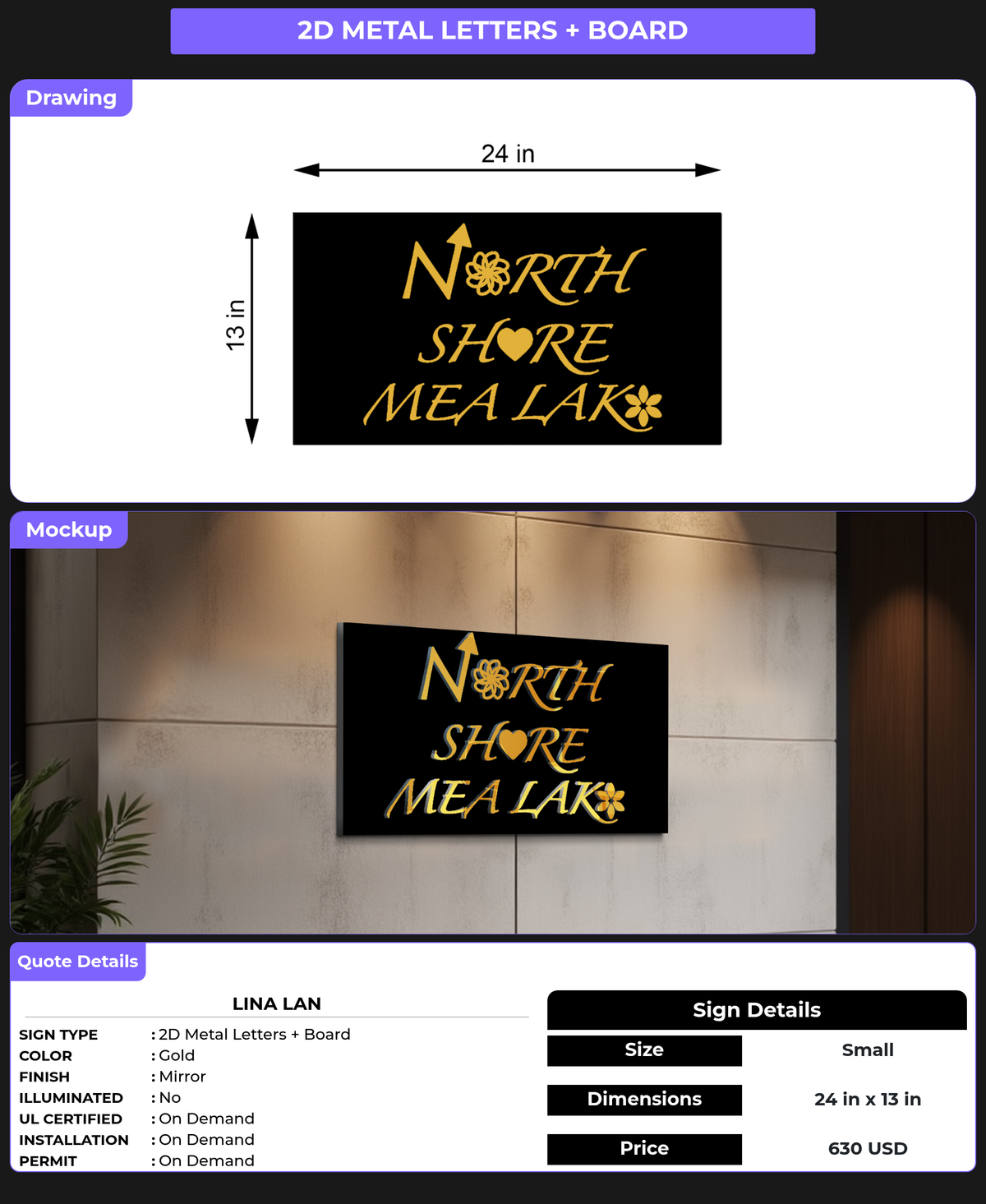 CUSTOM MOCKUP SIGN FOR Lina Lan