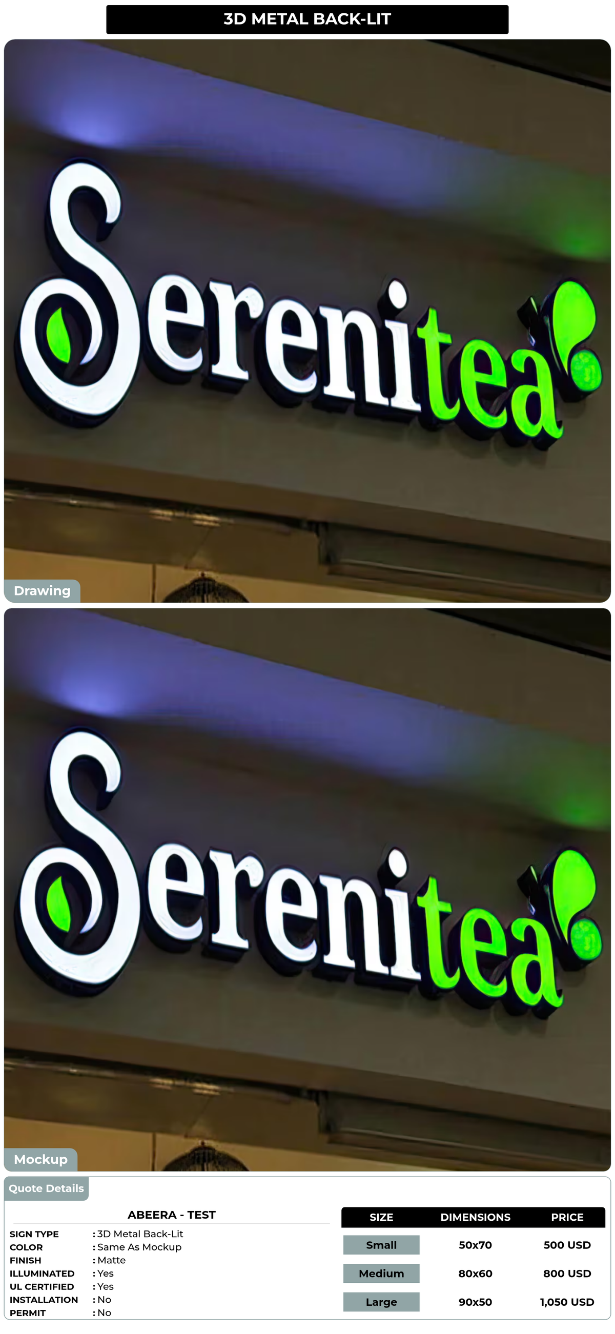 CUSTOM MOCKUP SIGN FOR Abeera - test