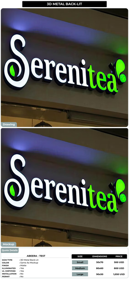 CUSTOM MOCKUP SIGN FOR Abeera - test