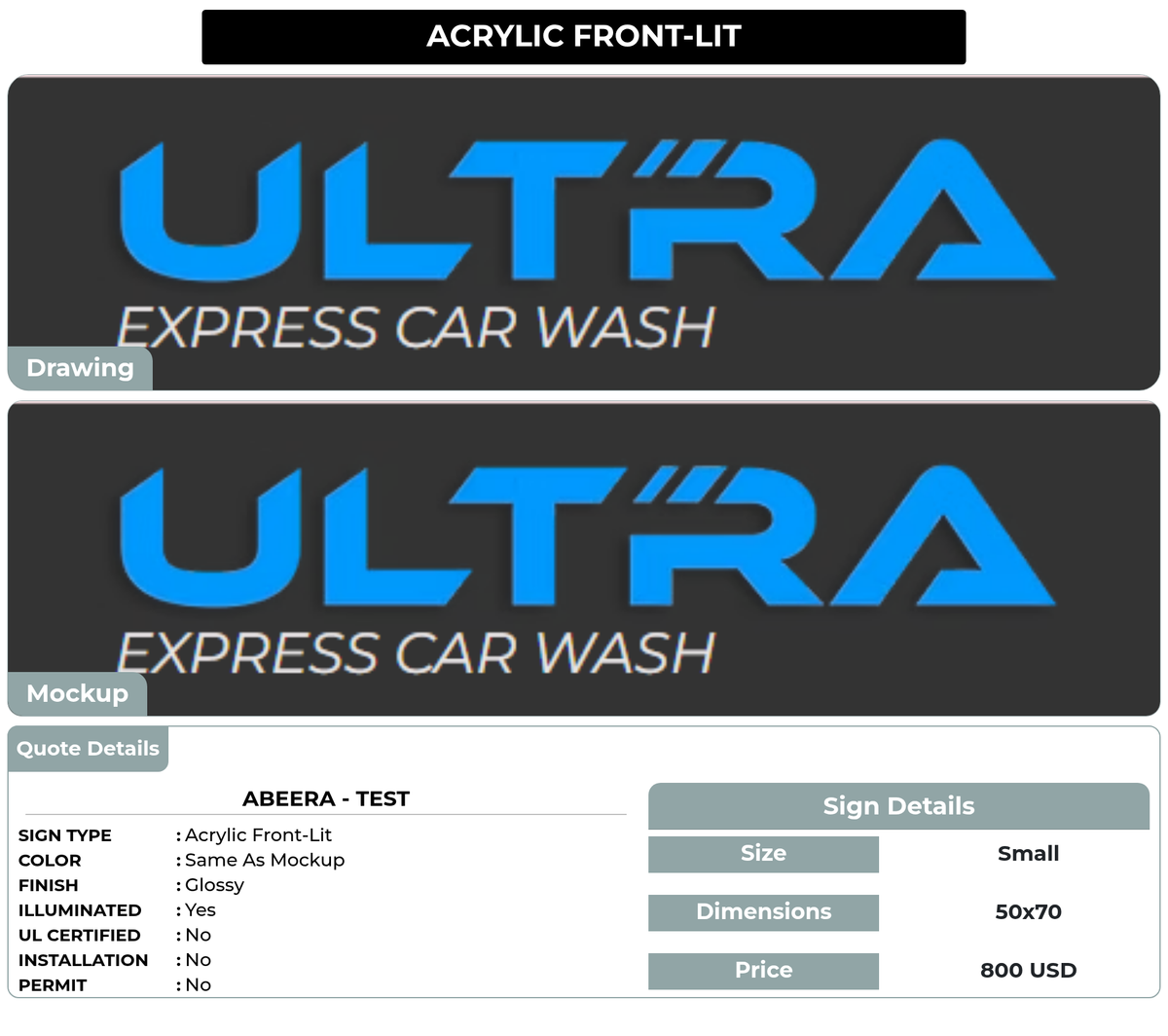 CUSTOM MOCKUP SIGN FOR Abeera - test