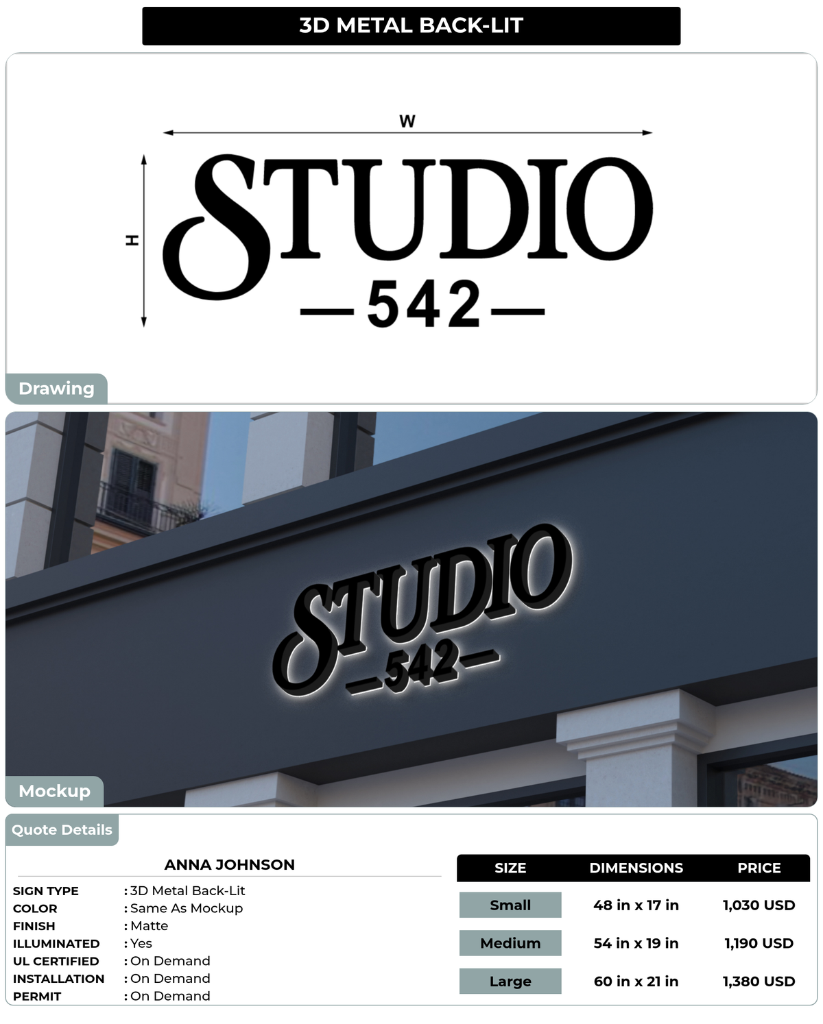 CUSTOM MOCKUP SIGN FOR Anna Johnson