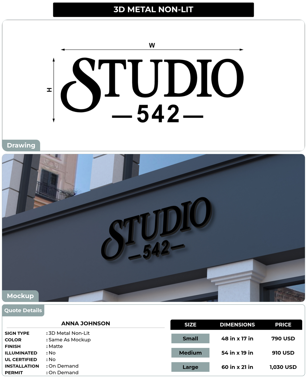 CUSTOM MOCKUP SIGN FOR Anna Johnson