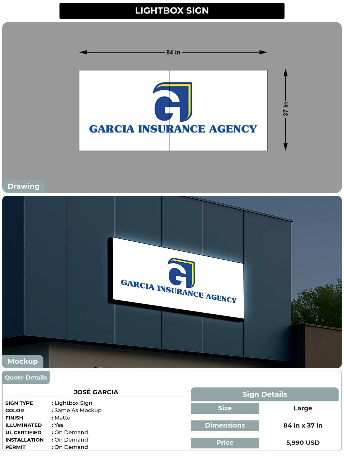 CUSTOM MOCKUP SIGN FOR José Garcia