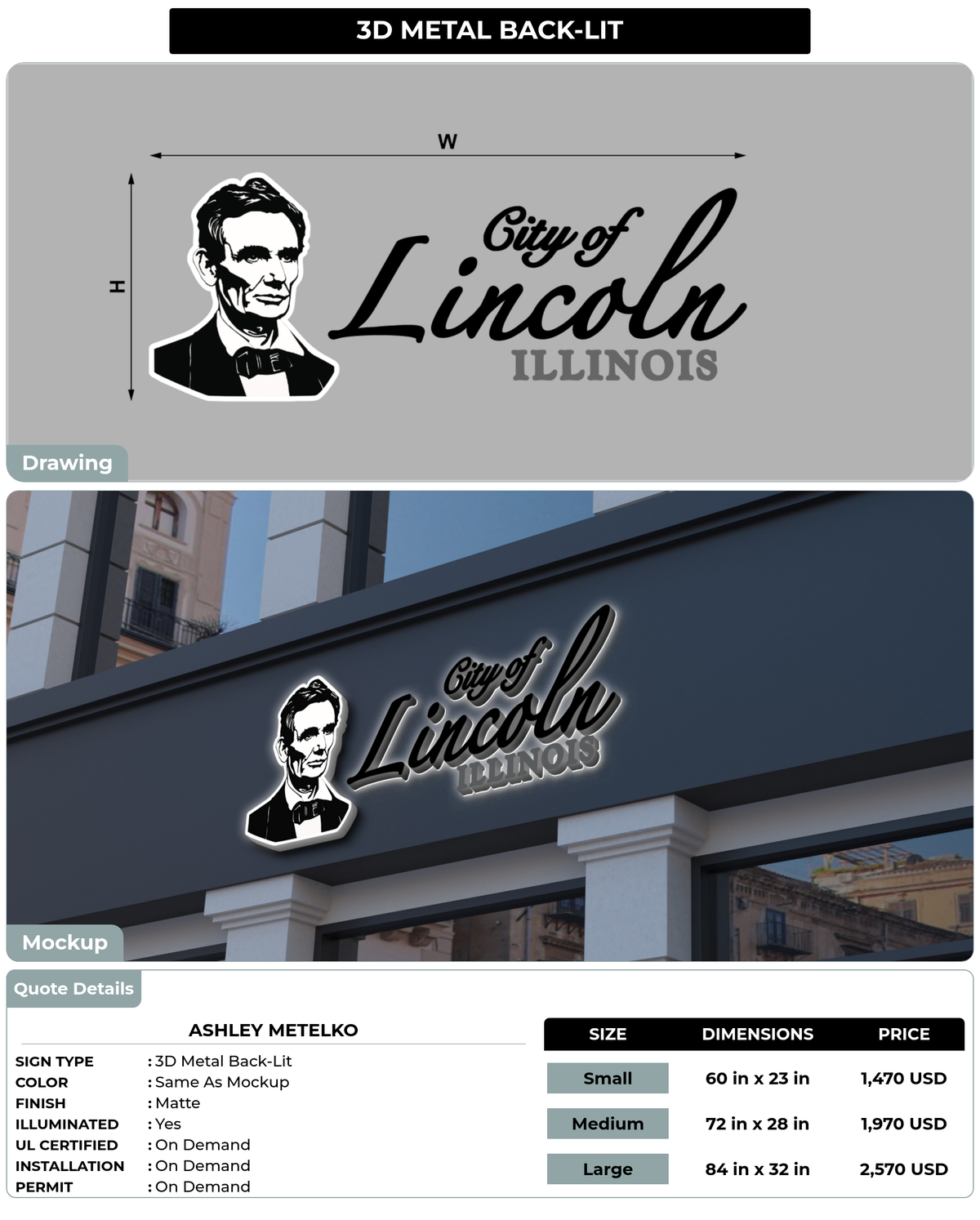 CUSTOM MOCKUP SIGN FOR Ashley Metelko
