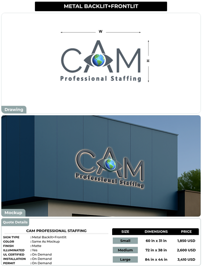 CUSTOM MOCKUP SIGN FOR CAM Professional Staffing