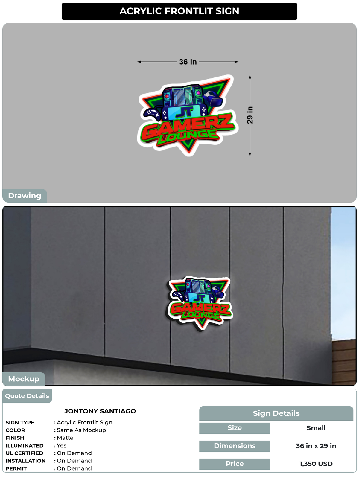 CUSTOM MOCKUP SIGN FOR Jontony santiago
