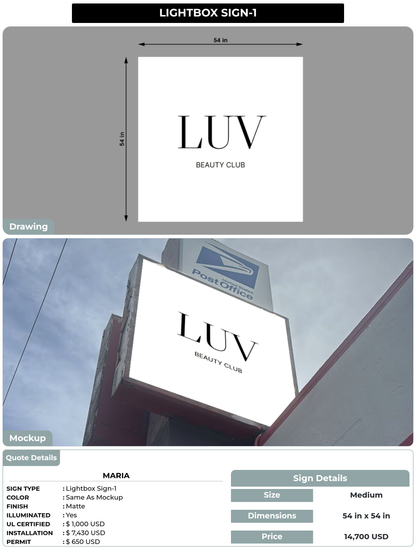 CUSTOM MOCKUP SIGN FOR Maria