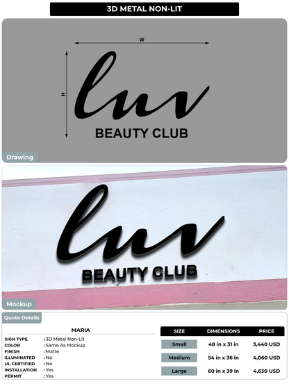 CUSTOM MOCKUP SIGN FOR Maria