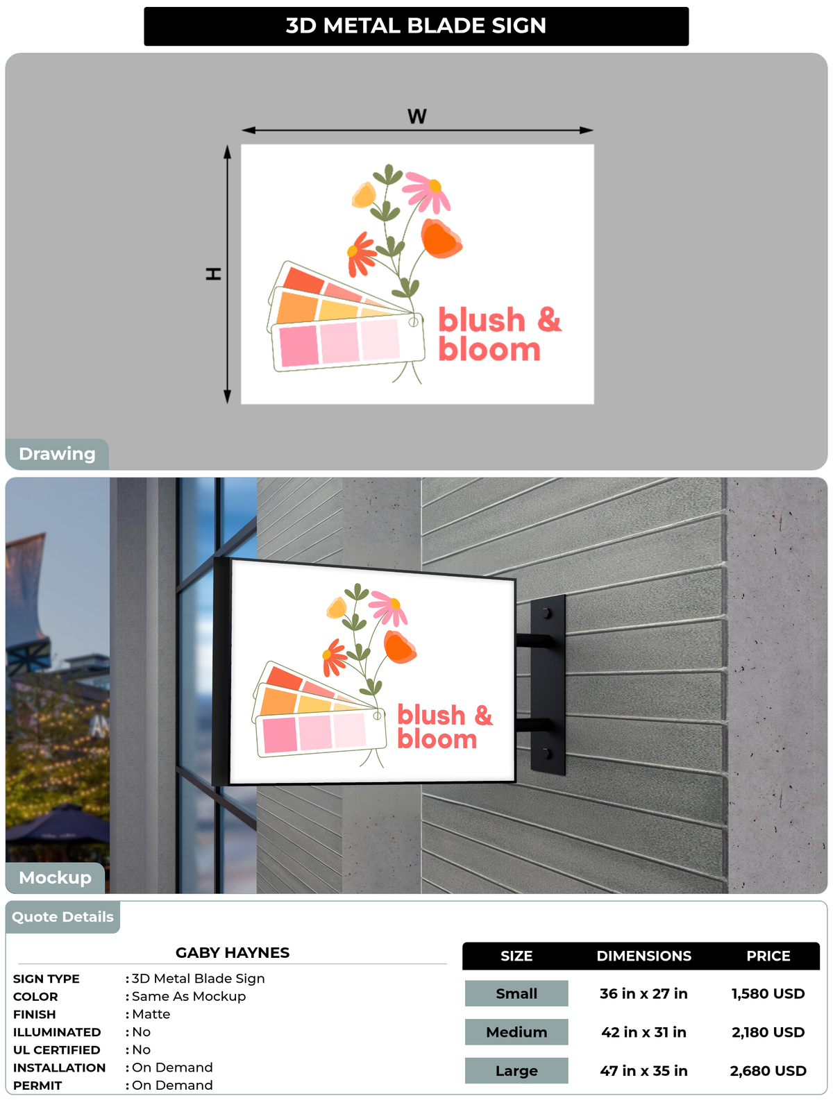 CUSTOM MOCKUP SIGN FOR Gaby Haynes