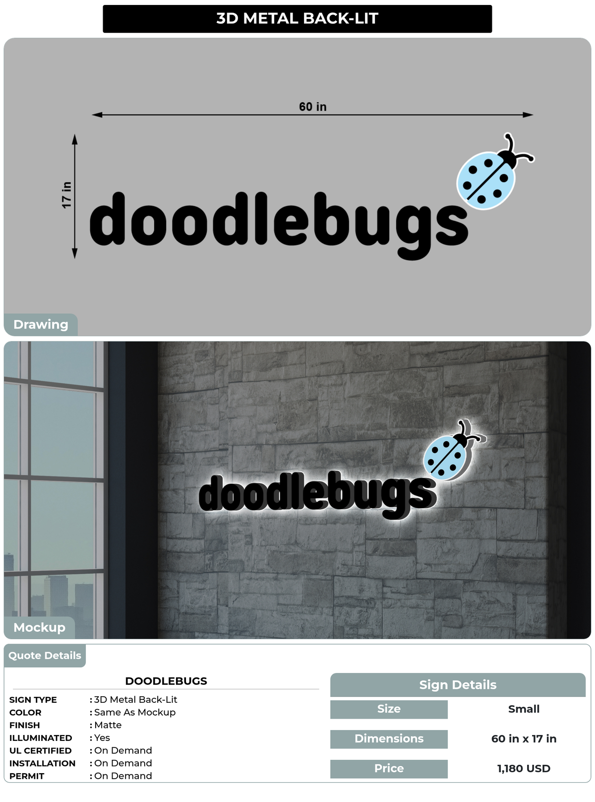 CUSTOM MOCKUP SIGN FOR Doodlebugs