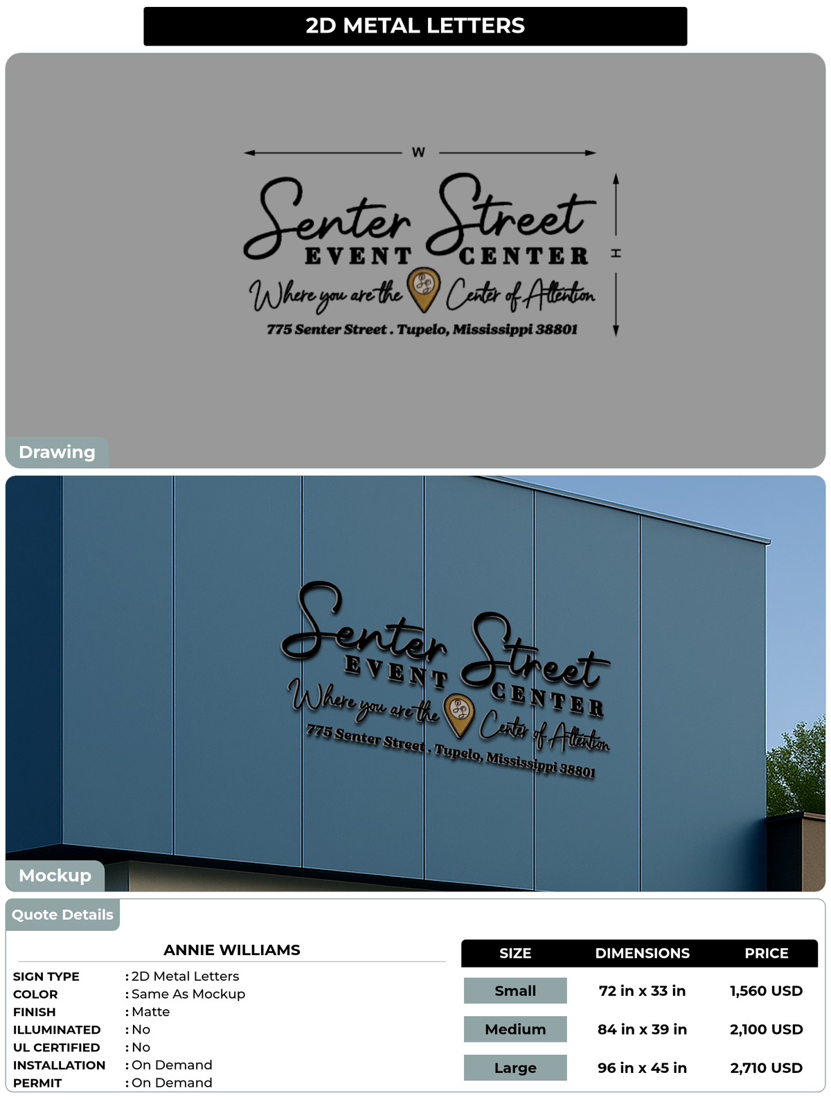 CUSTOM MOCKUP SIGN FOR Annie Williams