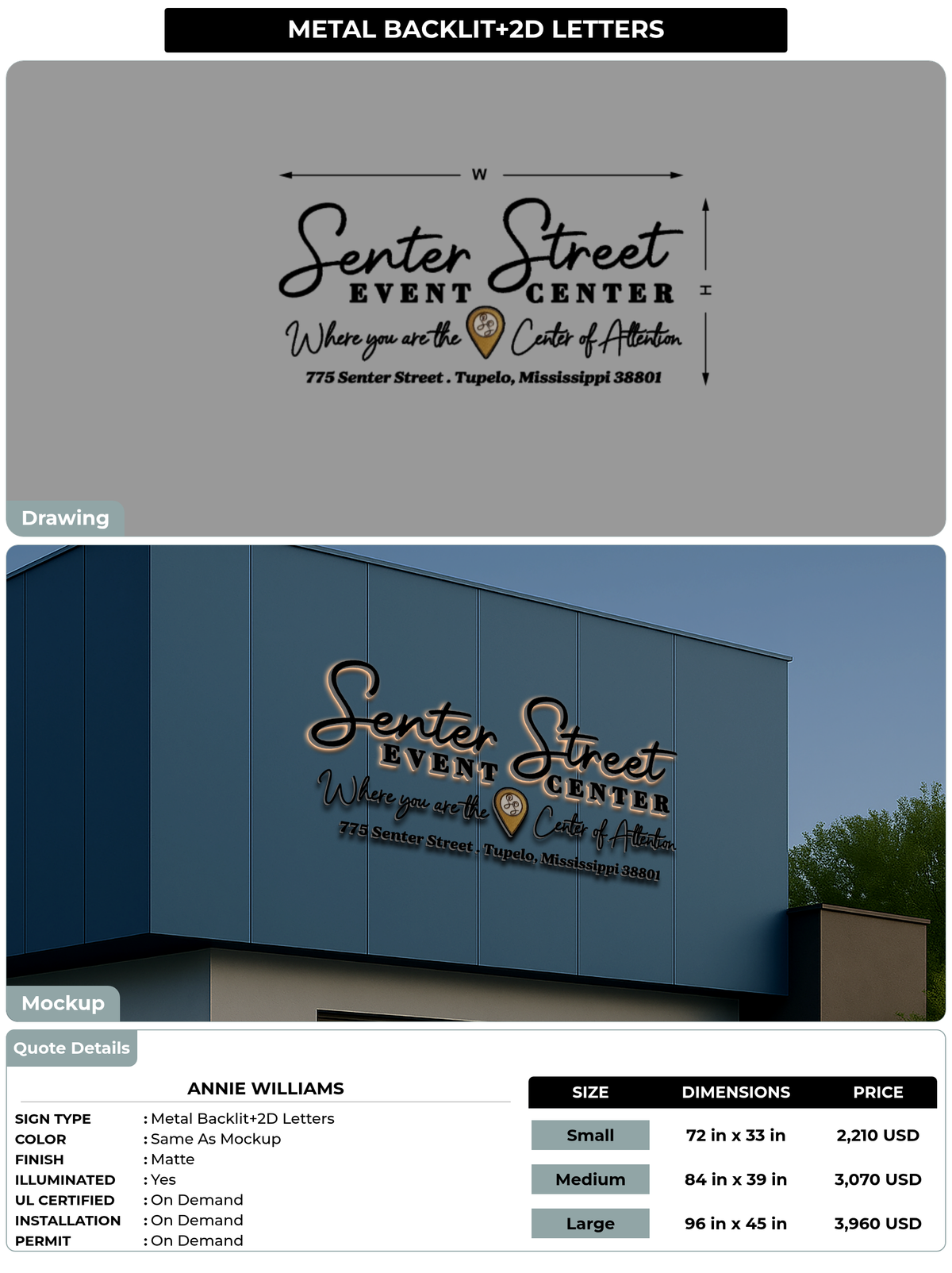 CUSTOM MOCKUP SIGN FOR Annie Williams