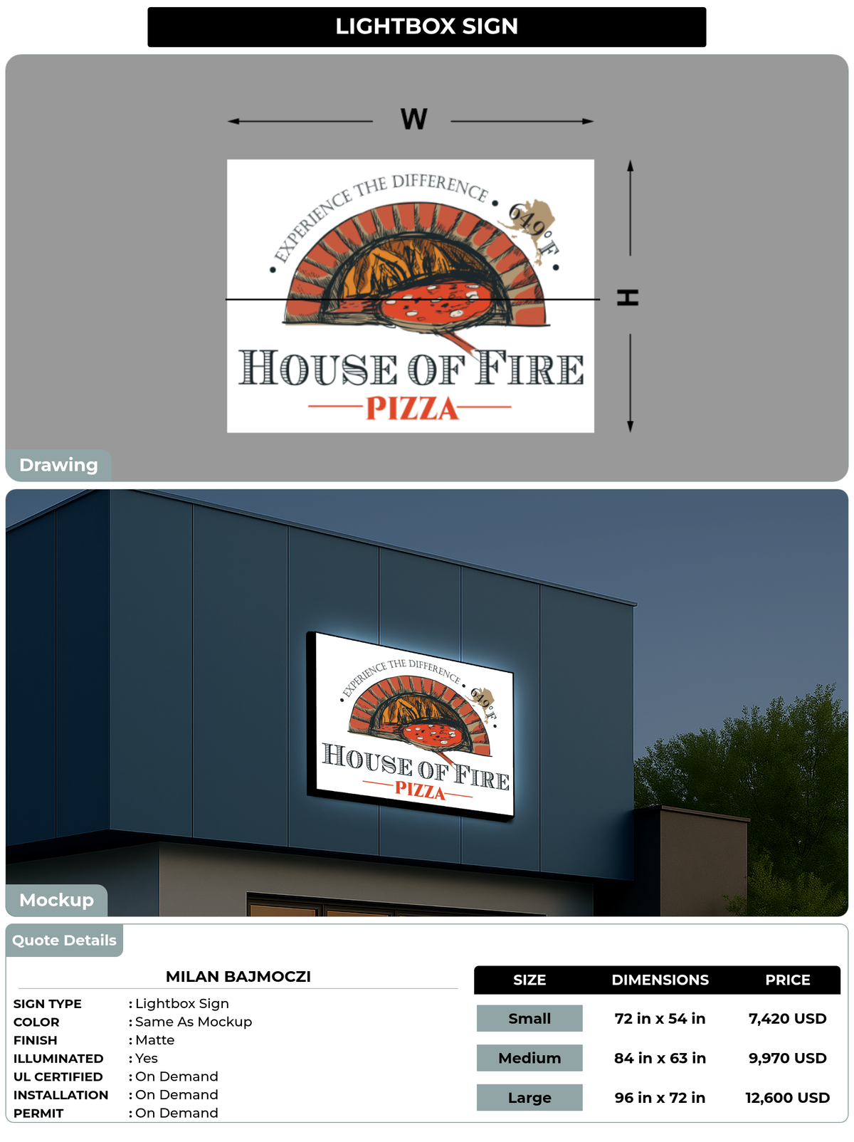 CUSTOM MOCKUP SIGN FOR Milan Bajmoczi