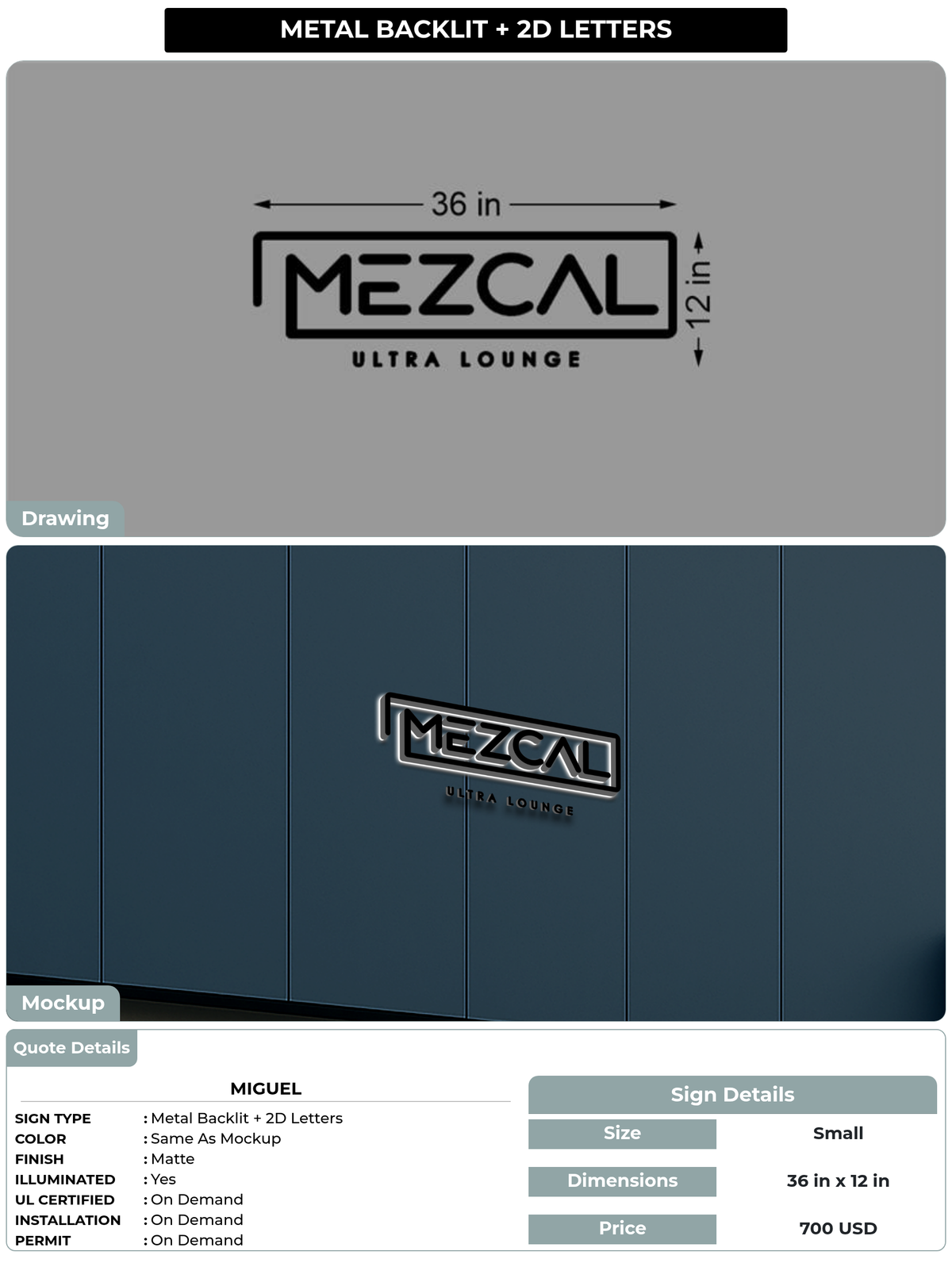 CUSTOM MOCKUP SIGN FOR Miguel