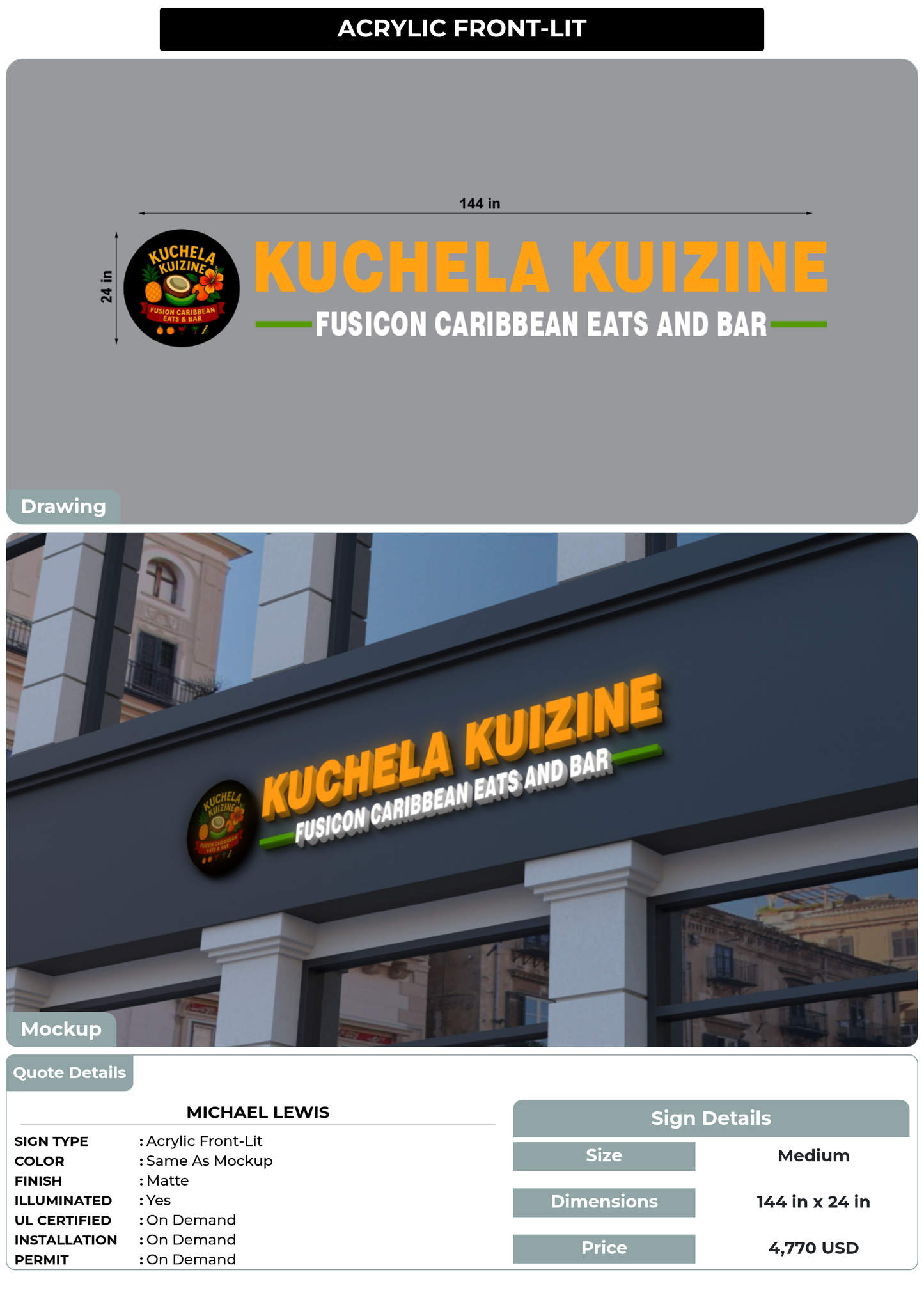 CUSTOM MOCKUP SIGN FOR Michael Lewis
