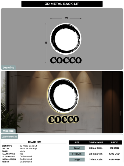 CUSTOM MOCKUP SIGN FOR David Kim