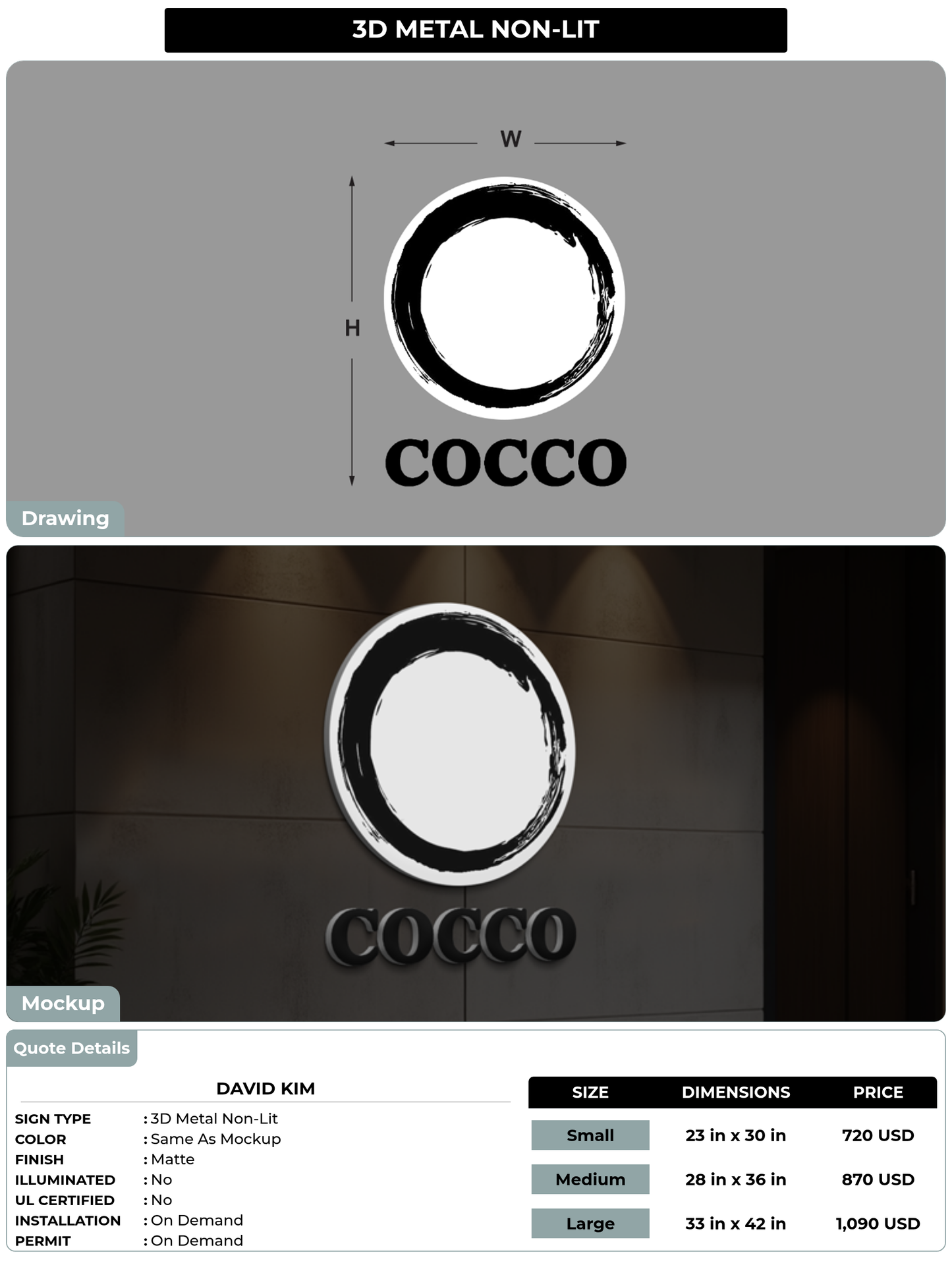 CUSTOM MOCKUP SIGN FOR David Kim
