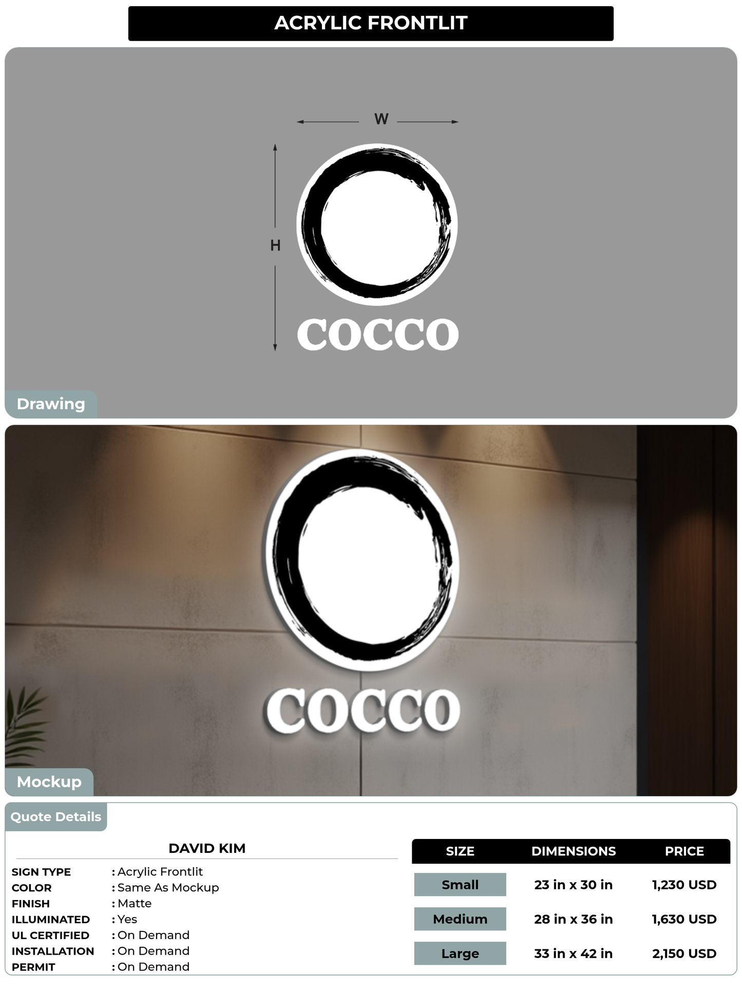 CUSTOM MOCKUP SIGN FOR David Kim