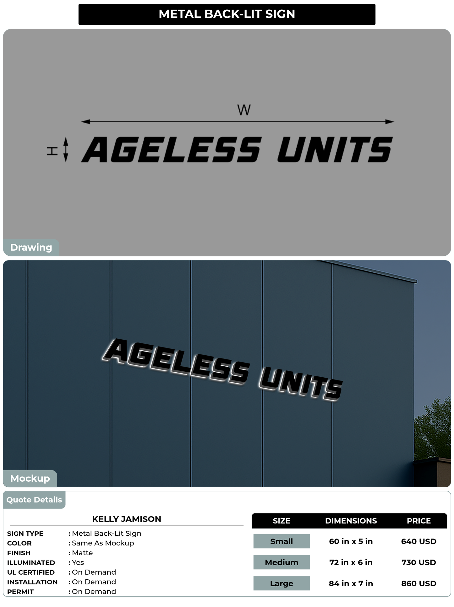 CUSTOM MOCKUP SIGN FOR Kelly Jamison