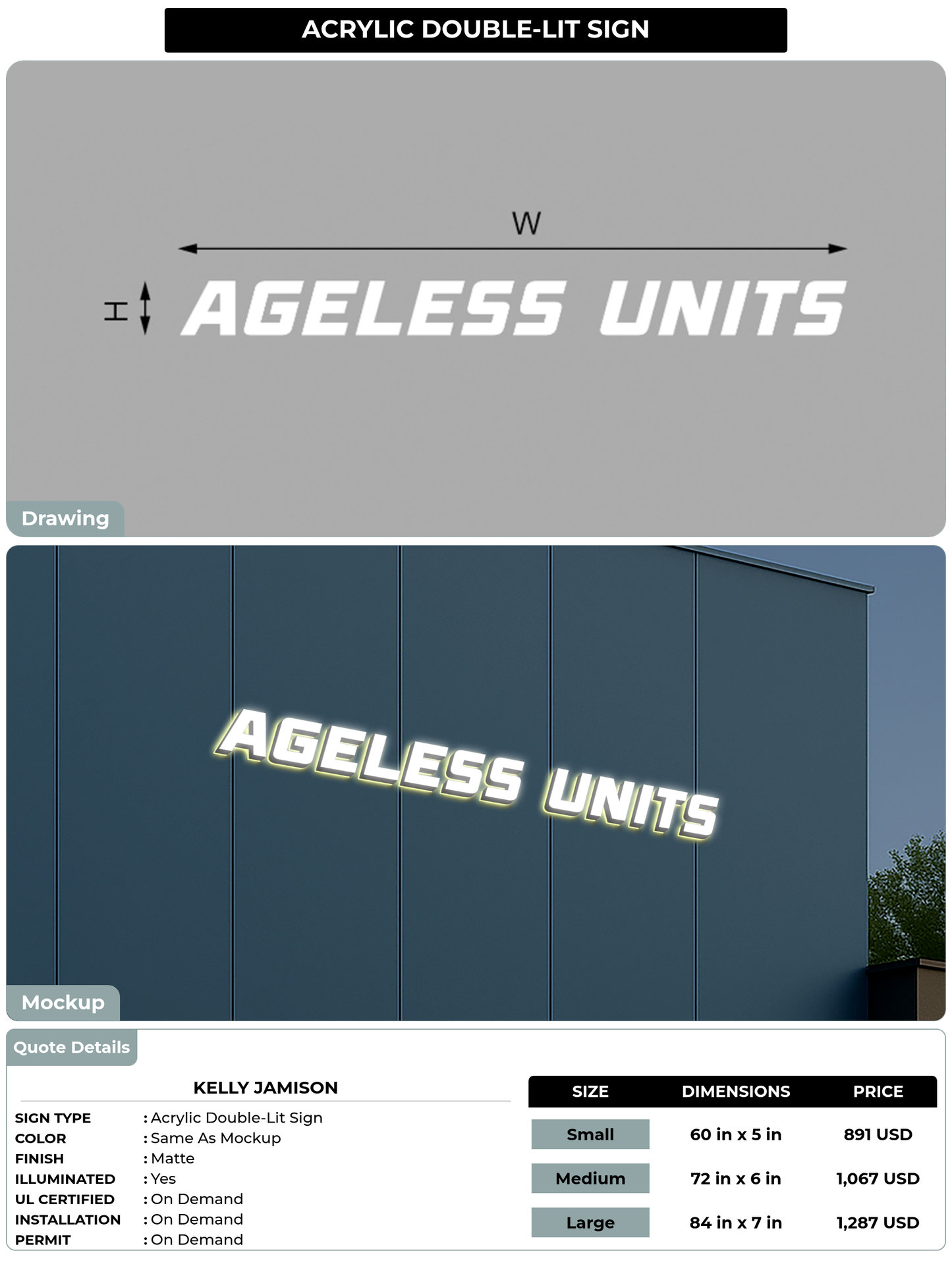 CUSTOM MOCKUP SIGN FOR Kelly Jamison