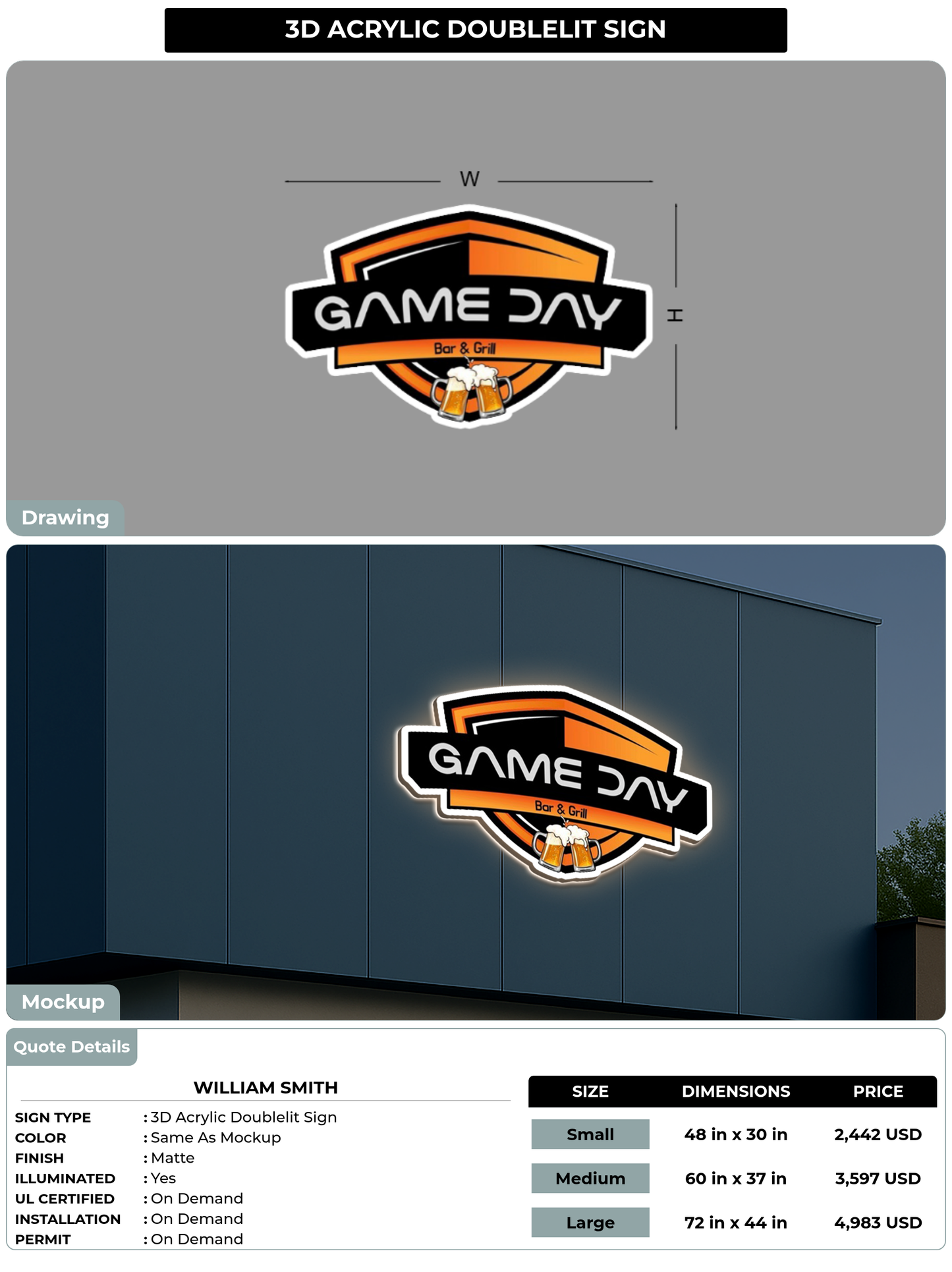 CUSTOM MOCKUP SIGN FOR William Smith
