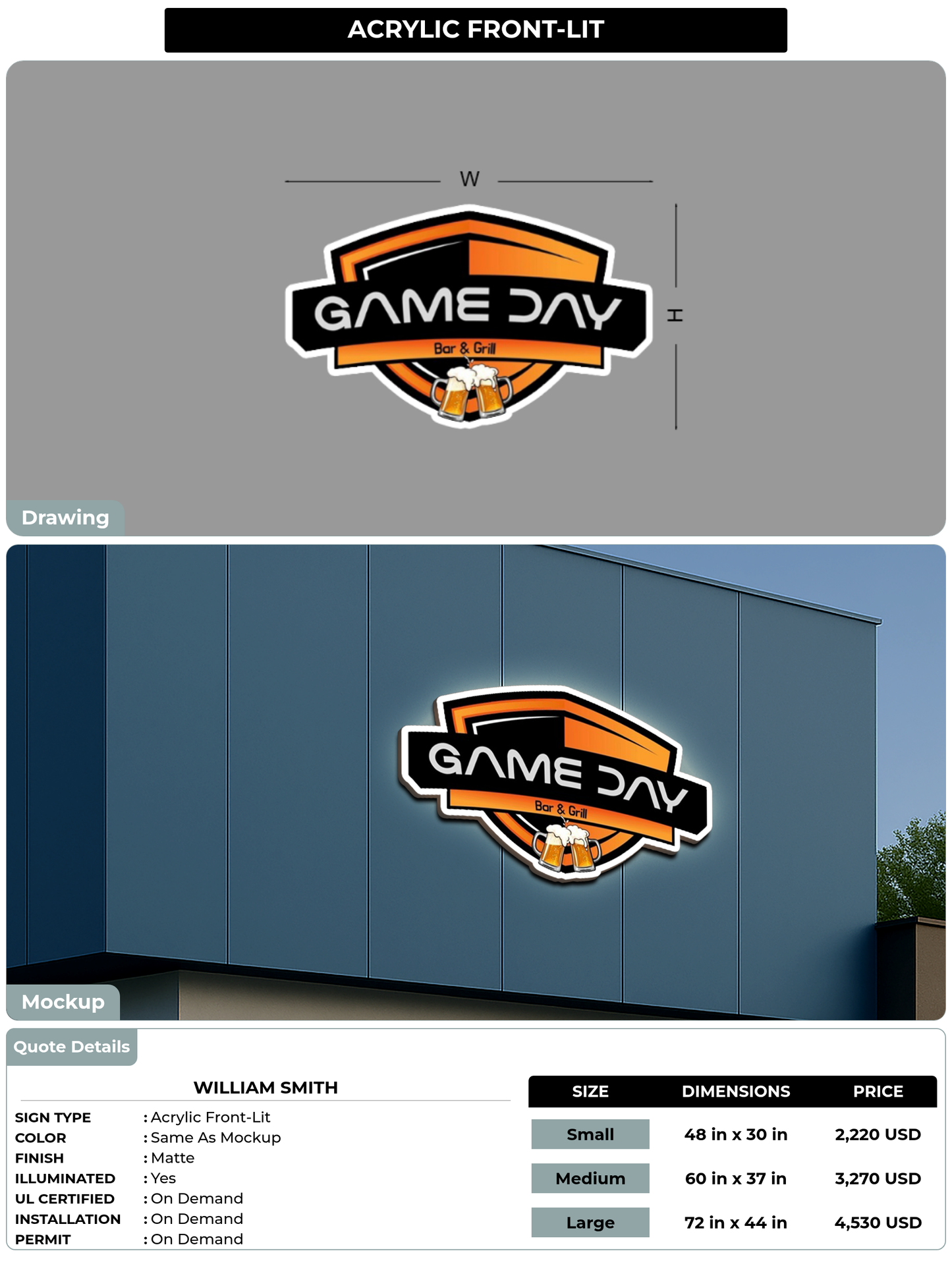CUSTOM MOCKUP SIGN FOR William Smith