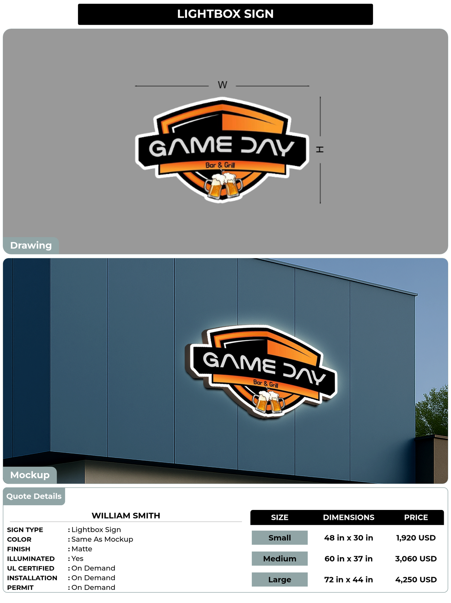 CUSTOM MOCKUP SIGN FOR William Smith
