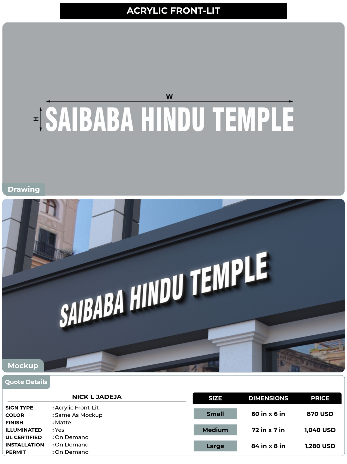 CUSTOM MOCKUP SIGN FOR Nick L Jadeja