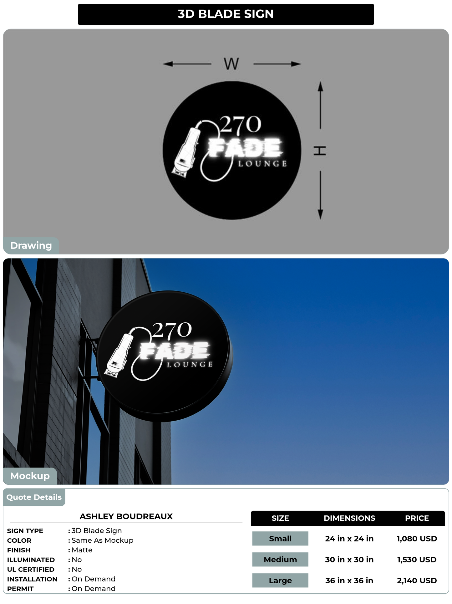 CUSTOM MOCKUP SIGN FOR Ashley Boudreaux